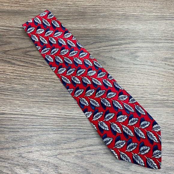 J. Garcia LANDSCAPE WITH EYE Red Leaf Tie - Picture 1 of 5